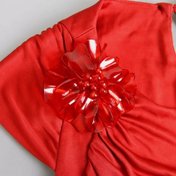 GUCCI Red Sleeveless Dress with Shoulder Detail, New - Picture 6 of 11